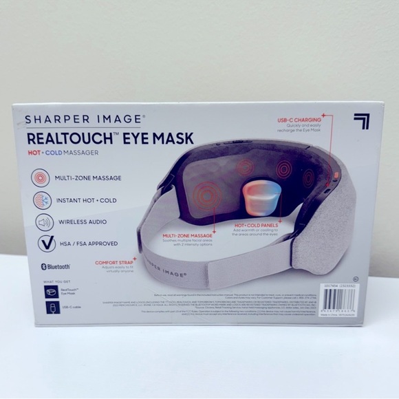 NIB Sharper Image RealTouch Eye Mask, Hot + Cold Massager, Bluetooth - Picture 10 of 12